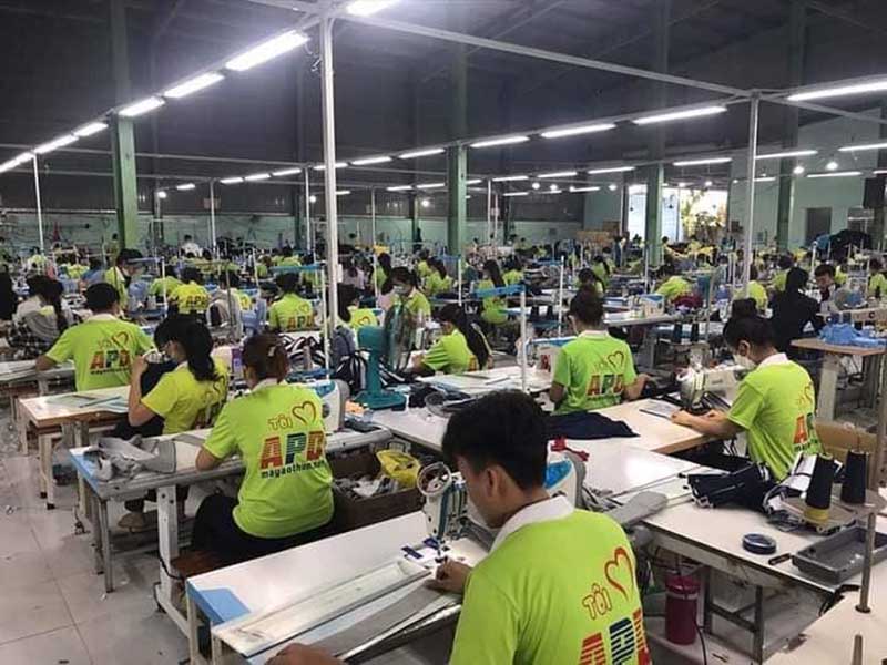 Công nhân may APD quy mô hoạt động 16 line